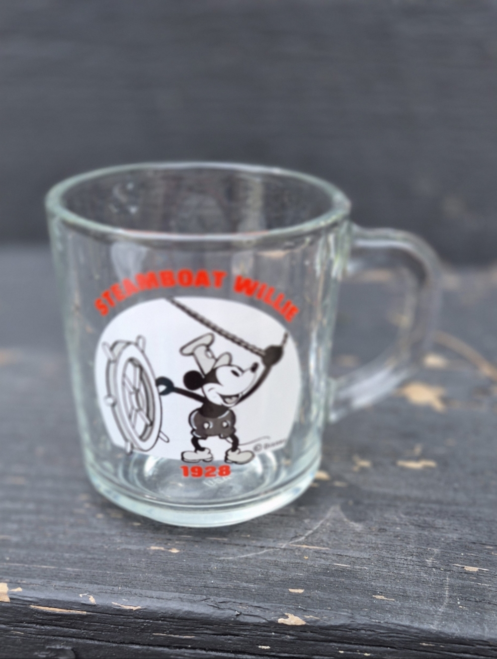 Steamboat Willie 1928 Clear Glass Coffee Mug